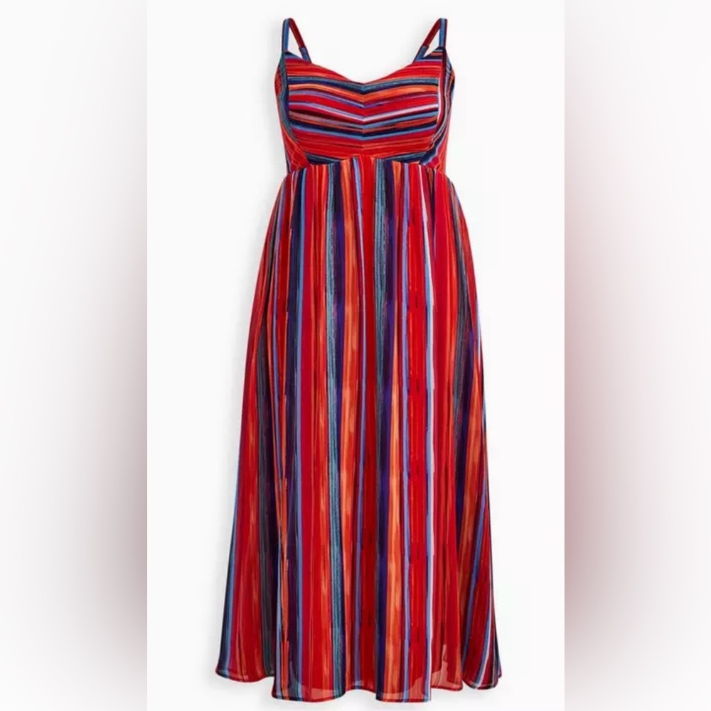 Torrid Maxi Dress 2X (18/20) - Vibrant colors, airy chiffon fabric. New with tag